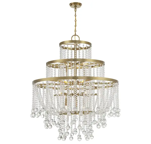 Luna 15-Light Chandelier in Warm Brass - Image 3