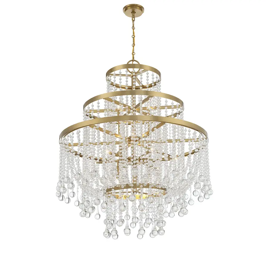 Luna 15-Light Chandelier in Warm Brass - Image 4