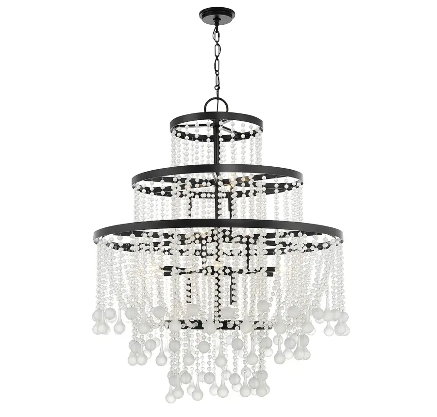 Luna 15-Light Chandelier in Matte Black - Image 3