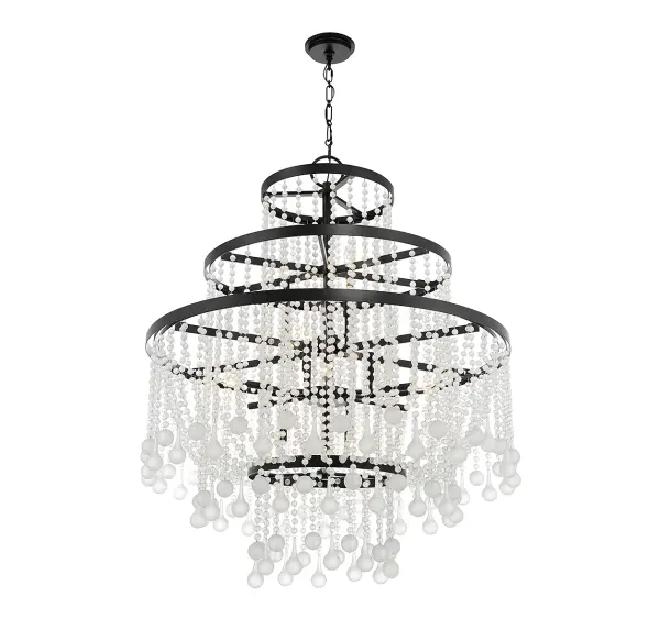 Luna 15-Light Chandelier in Matte Black - Image 4