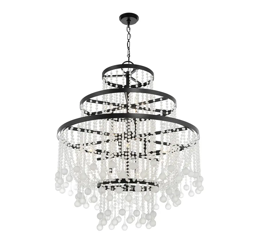 Luna 15-Light Chandelier in Matte Black - Image 4