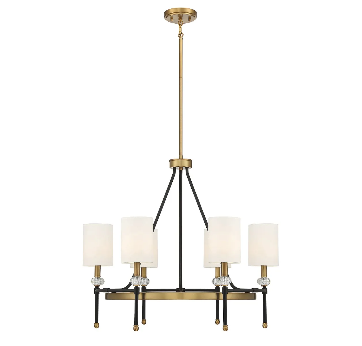 Tivoli 6-Light Chandelier in Matte Black with Warm Brass