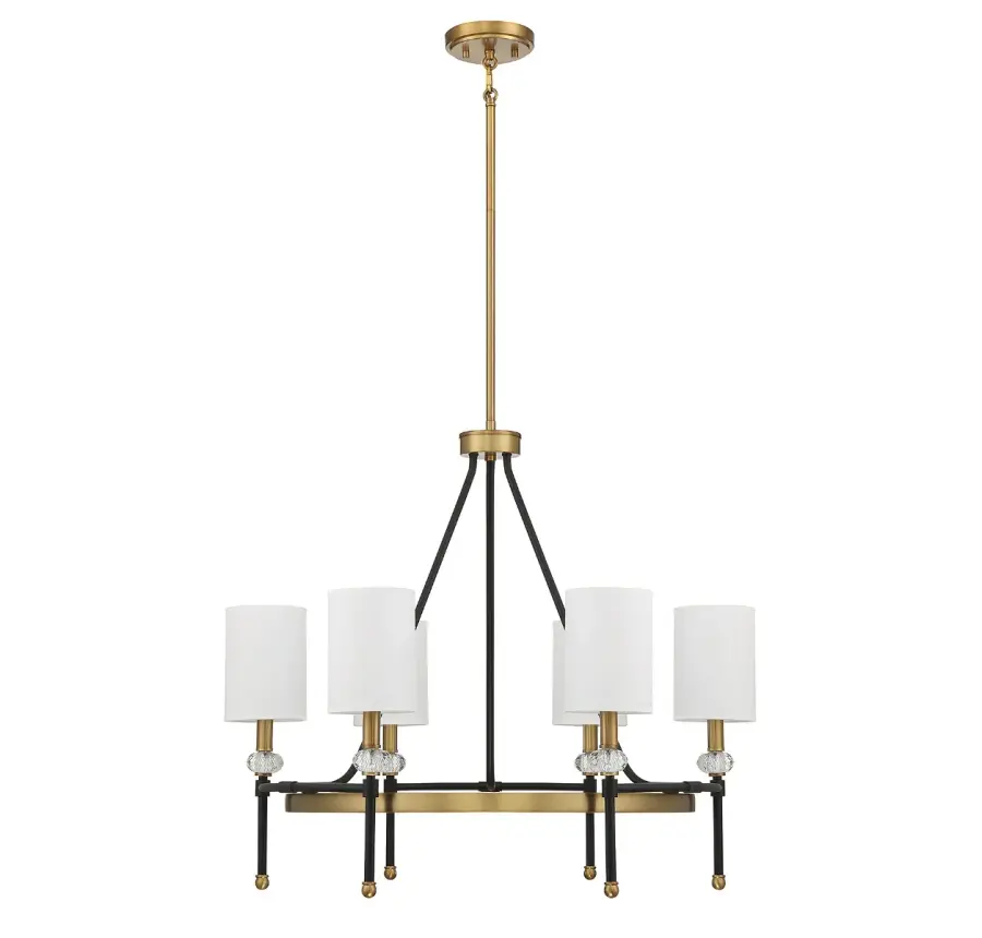 Tivoli 6-Light Chandelier in Matte Black with Warm Brass Accents - Image 2