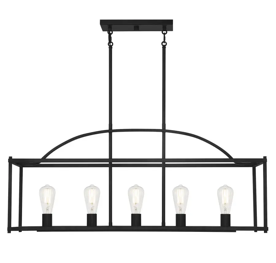 Palladian 5-Light Linear Chandelier in Matte Black - Image 1