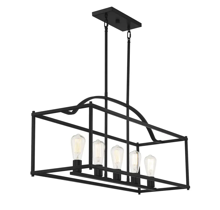 Palladian 5-Light Linear Chandelier in Matte Black - Image 5