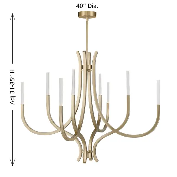 Bradford 8-Light Chandelier in Noble Brass - Image 8