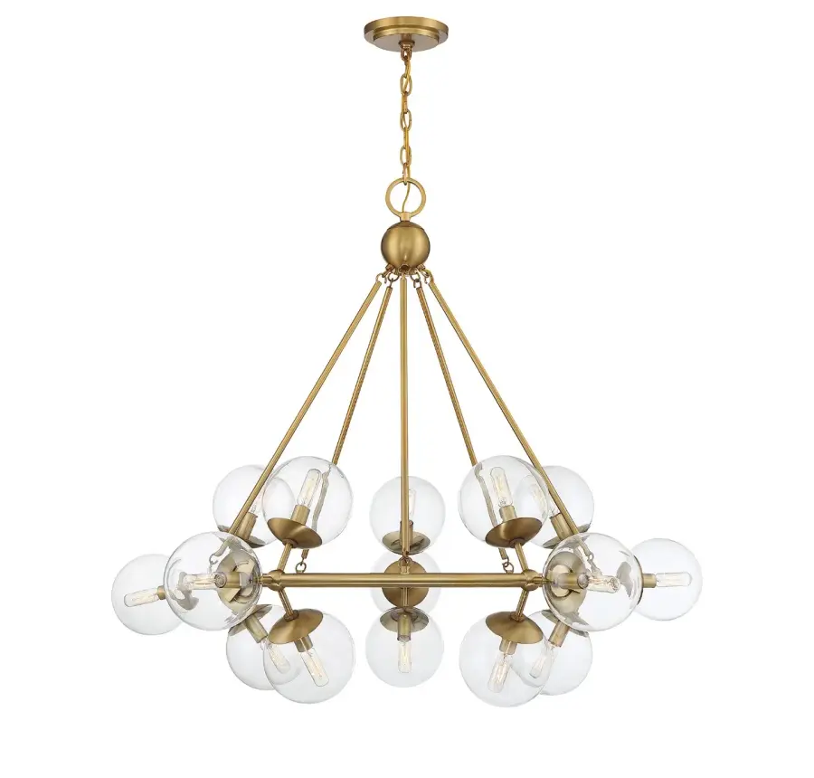 Orion 15-Light Chandelier in Warm Brass - Image 1