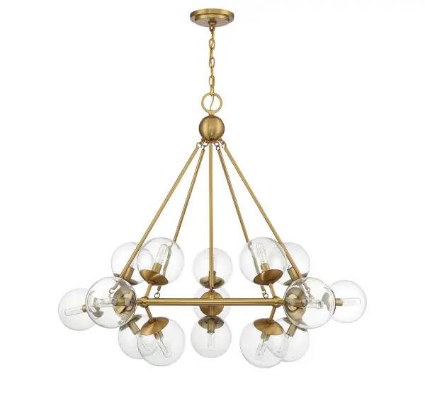 Orion 15-Light Chandelier in Warm Brass - alternate view
