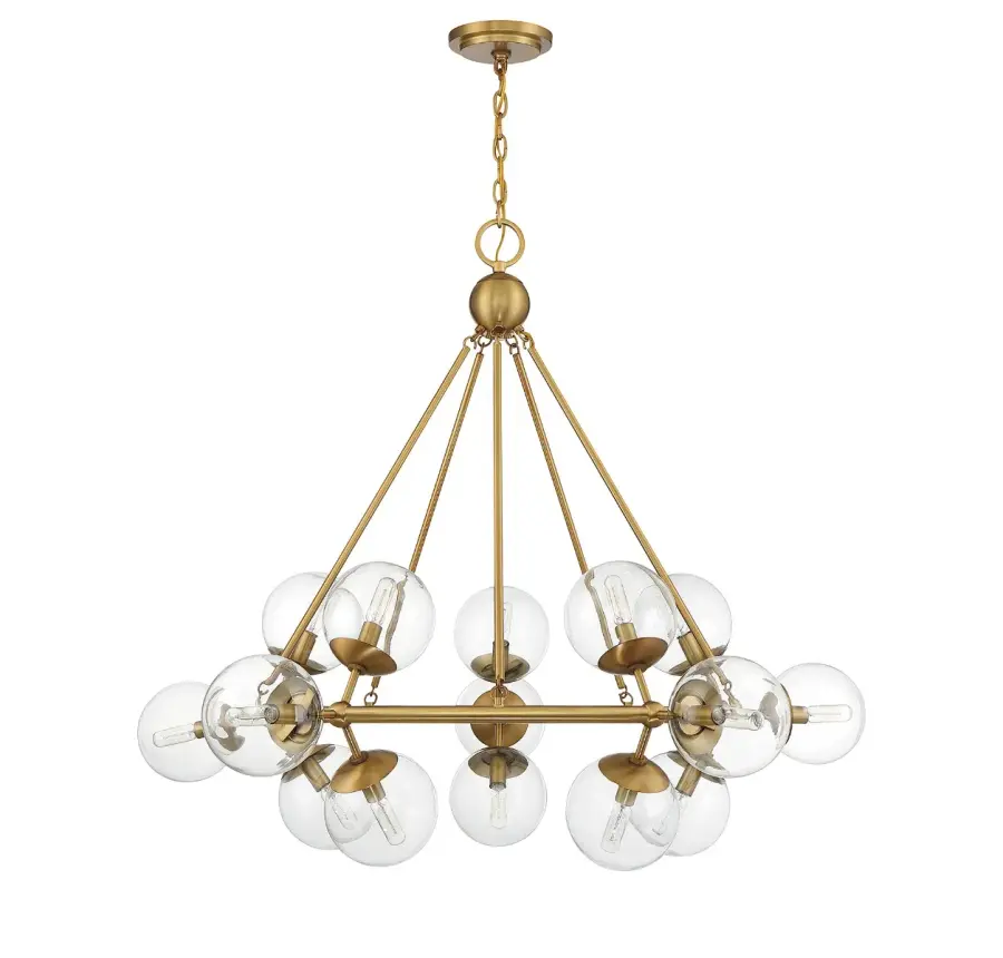 Orion 15-Light Chandelier in Warm Brass - Image 2