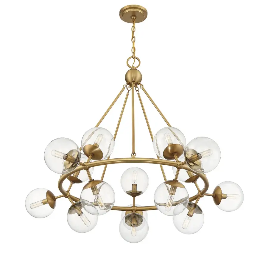 Orion 15-Light Chandelier in Warm Brass - Image 4