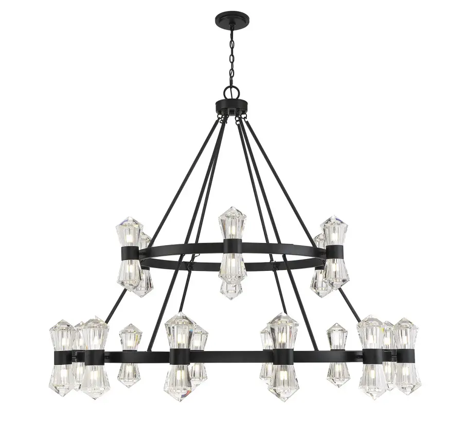 Dryden 36-Light LED Chandelier in Matte Black - Image 1
