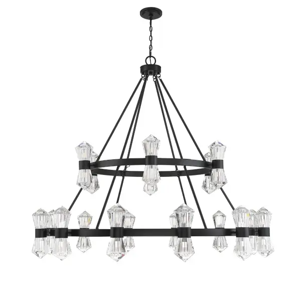 Dryden 36-Light LED Chandelier in Matte Black - alternate view
