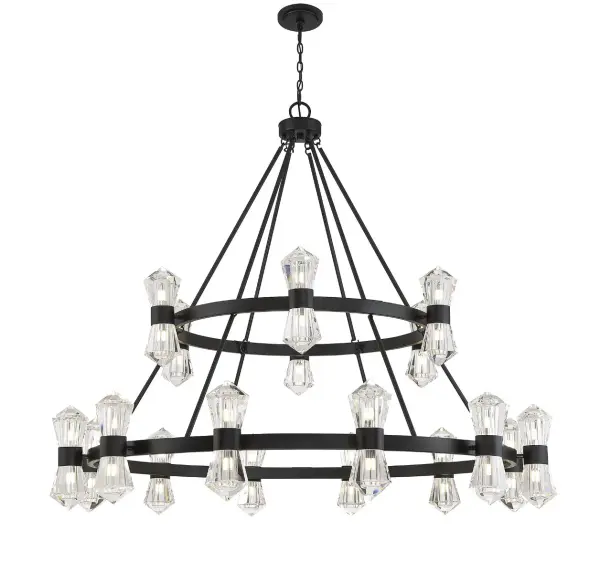 Dryden 36-Light LED Chandelier in Matte Black - Image 3