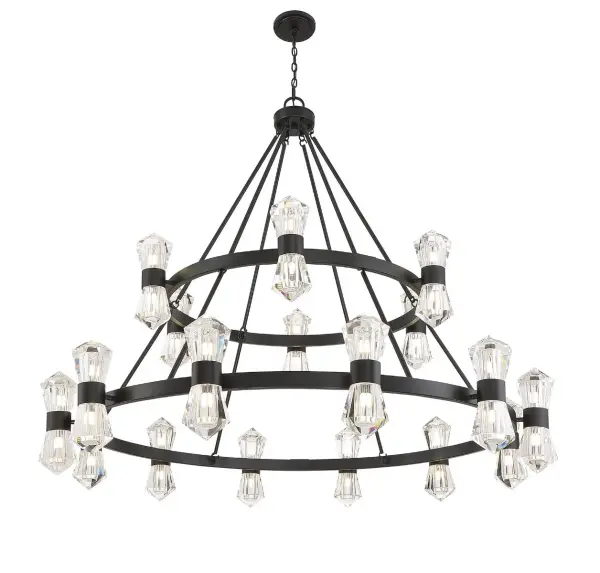 Dryden 36-Light LED Chandelier in Matte Black - Image 4