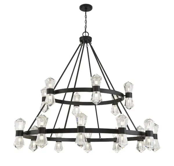 Dryden 36-Light LED Chandelier in Matte Black - Image 5