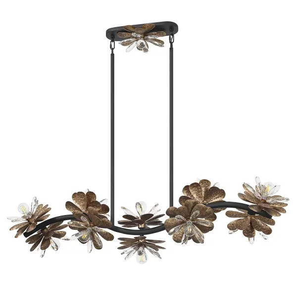 Giselle 10-Light Linear Chandelier in Dephine - alternate view