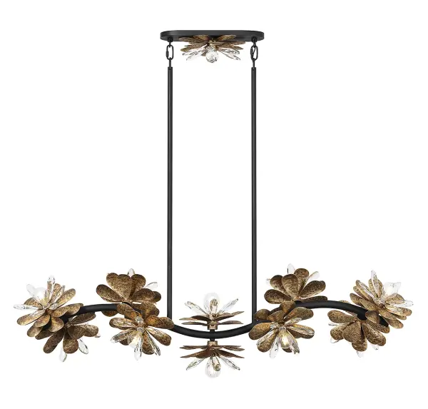 Giselle 10-Light Linear Chandelier in Dephine - Image 3