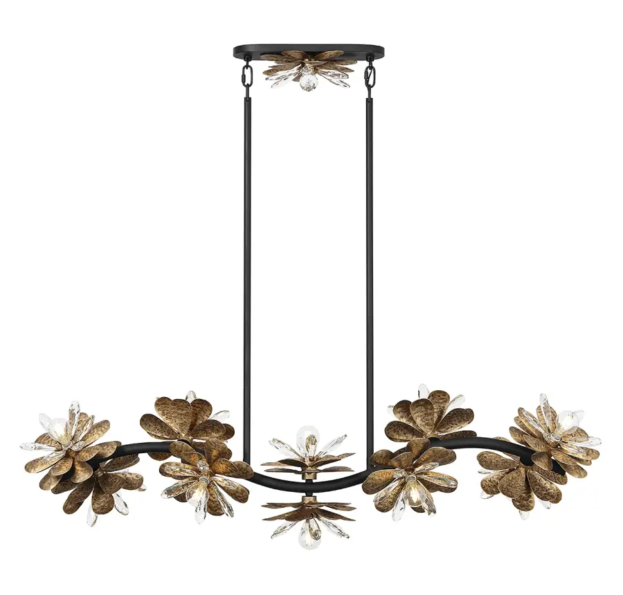 Giselle 10-Light Linear Chandelier in Dephine - Image 3