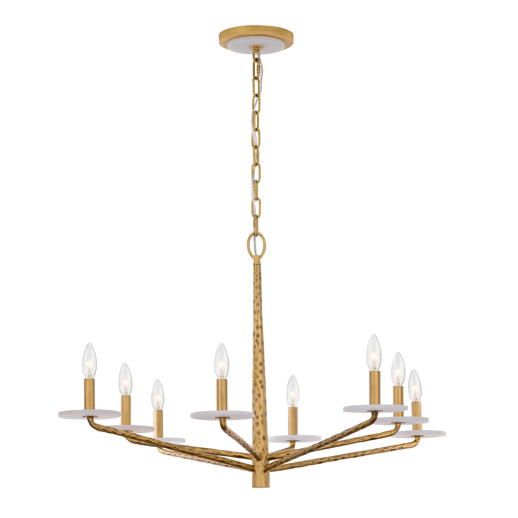 Judi Eight Light Chandelier in Distressed Gold