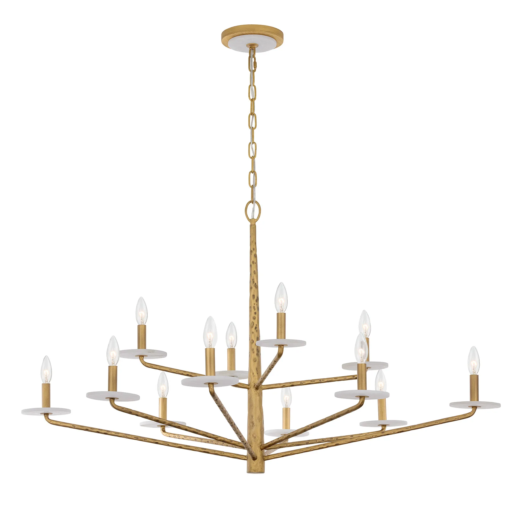 Judi 12-Light Chandelier in Distressed Gold