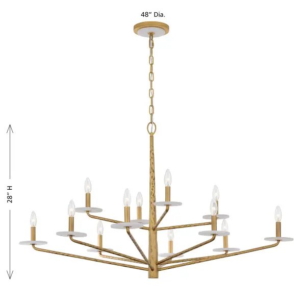 Judi 12-Light Chandelier in Distressed Gold by Breegan Jane - Image 6
