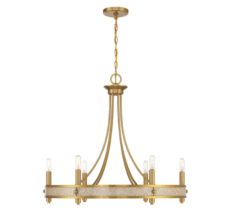 Camden 6-Light Chandelier in Warm Brass - Image 1