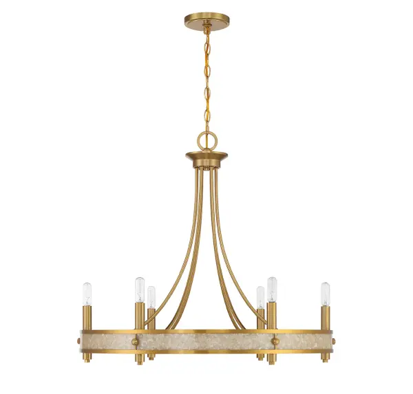 Camden 6-Light Chandelier in Warm Brass - alternate view