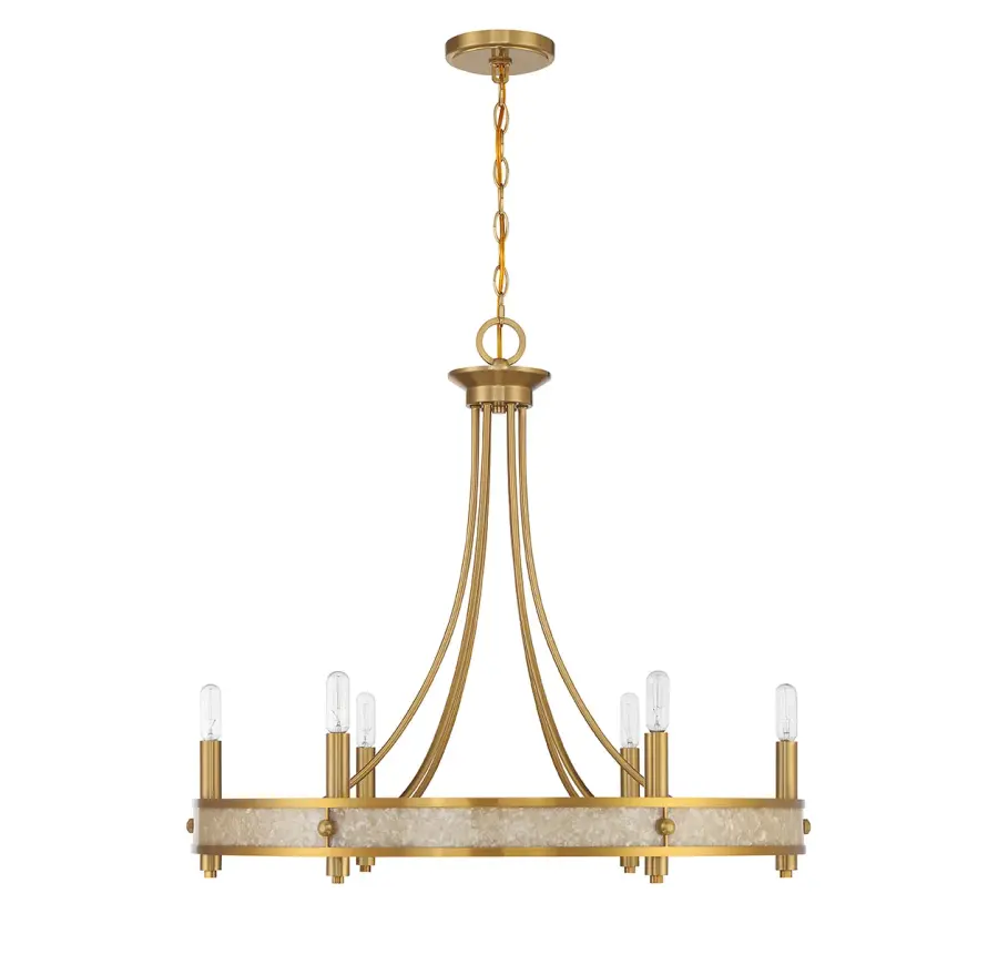Camden 6-Light Chandelier in Warm Brass - Image 2