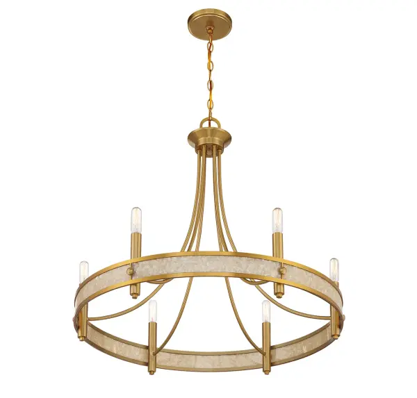 Camden 6-Light Chandelier in Warm Brass - Image 4