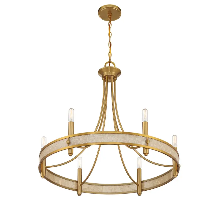 Camden 6-Light Chandelier in Warm Brass - Image 4