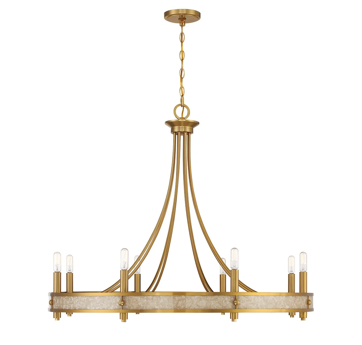 Camden Eight Light Chandelier in Warm Brass