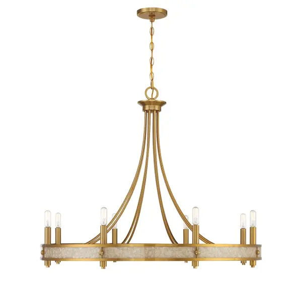 Camden Eight Light Chandelier in Warm Brass - Image 1