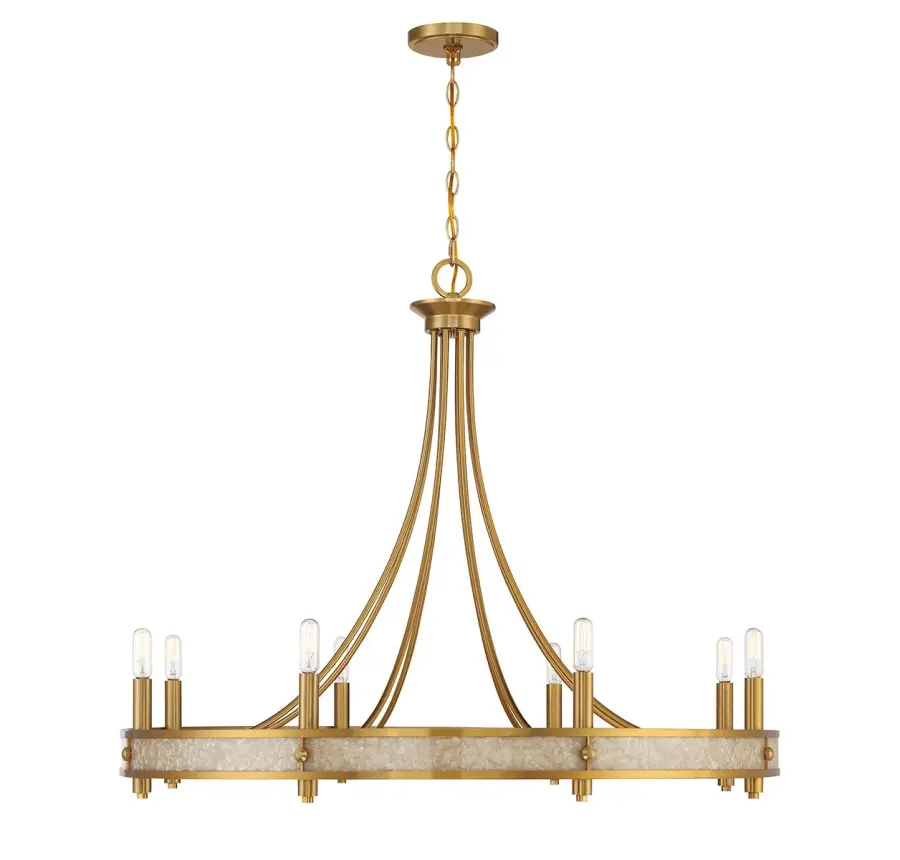 Camden Eight Light Chandelier in Warm Brass - Image 1