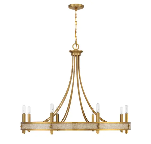 Camden 8-Light Chandelier in Warm Brass - alternate view