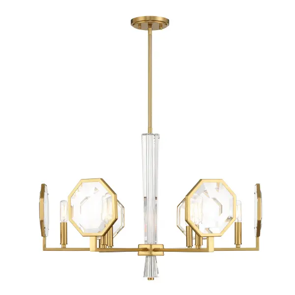 Leighton 6-Light Chandelier in Warm Brass - Image 1