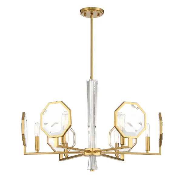 Leighton 6-Light Chandelier in Warm Brass - Image 3