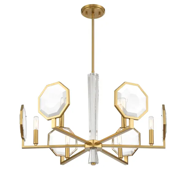 Leighton 6-Light Chandelier in Warm Brass - Image 4