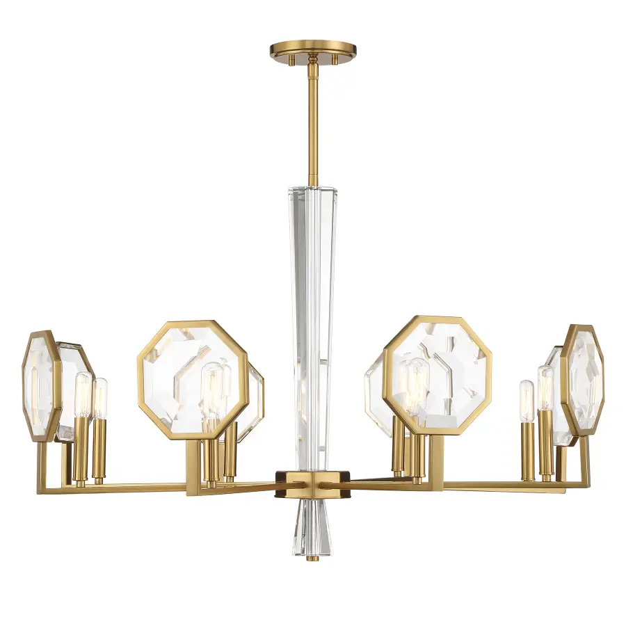 Leighton 8-Light Chandelier in Warm Brass - Image 1