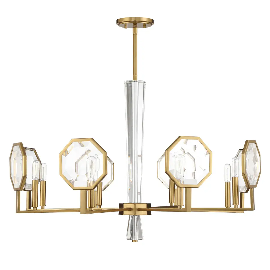 Leighton 8-Light Chandelier in Warm Brass - Image 2
