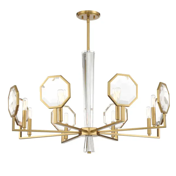 Leighton 8-Light Chandelier in Warm Brass - Image 3