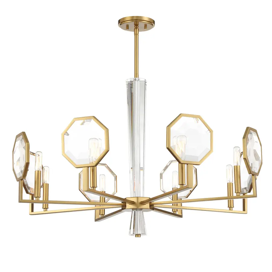 Leighton 8-Light Chandelier in Warm Brass - Image 3