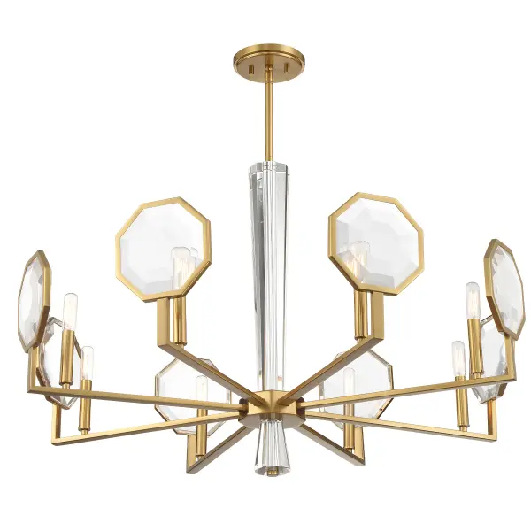 Leighton 8-Light Chandelier in Warm Brass - Image 4