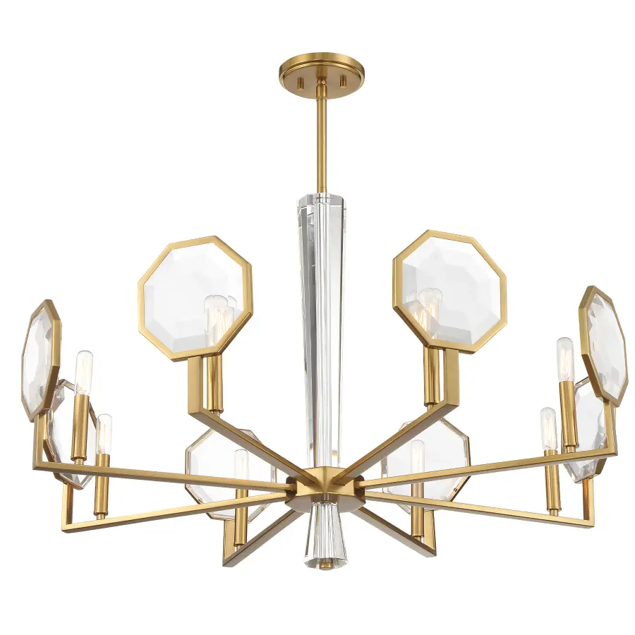 Leighton 8-Light Chandelier in Warm Brass - Image 4