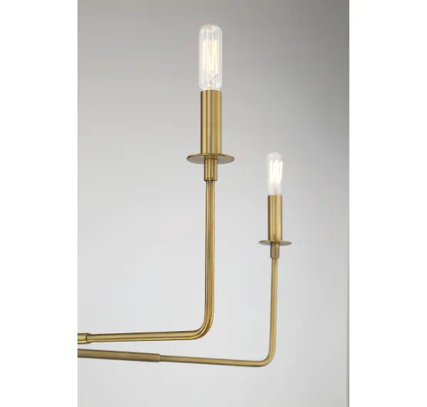 Salerno Six Light Chandelier in Warm Brass - Image 6