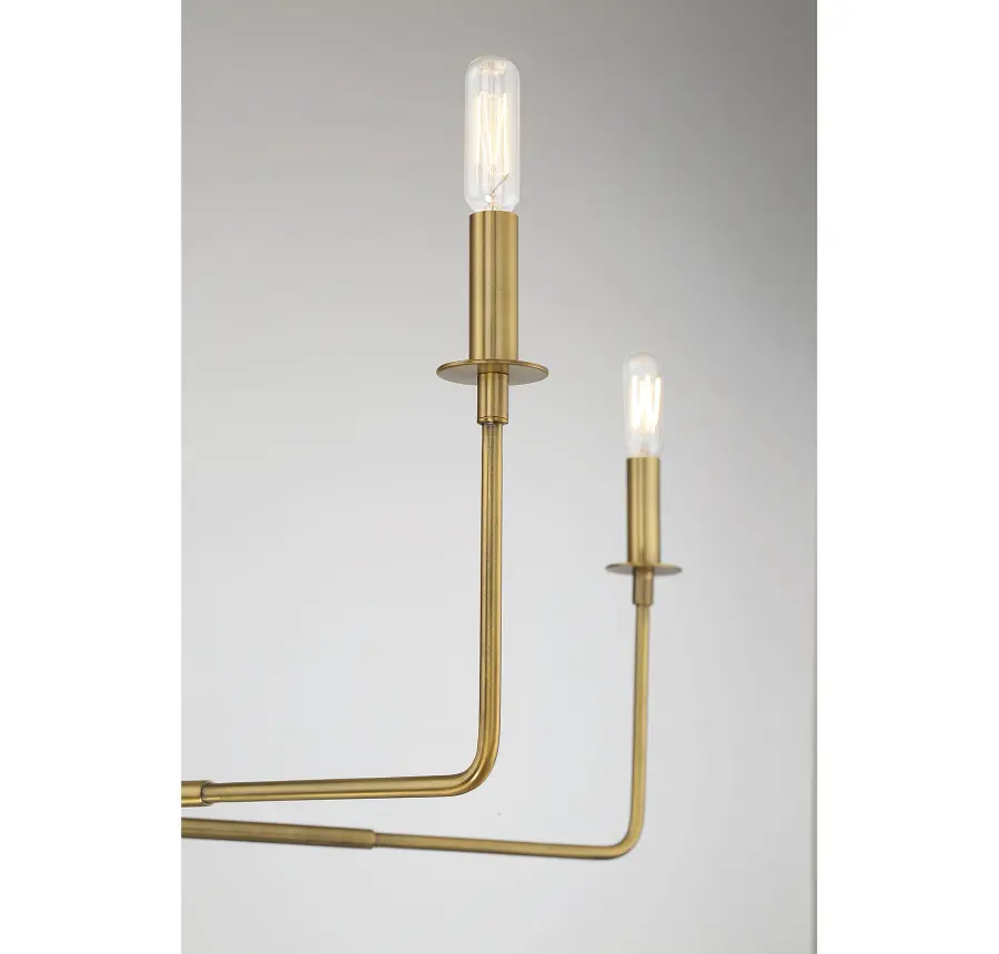 Salerno Six Light Chandelier in Warm Brass - Image 6