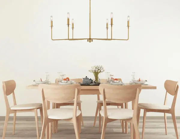 Salerno Six Light Chandelier in Warm Brass - Image 7