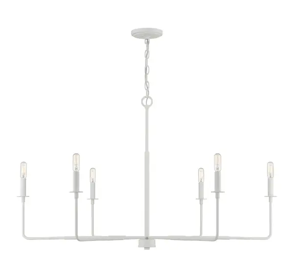 Salerno 6-Light Chandelier in White Bisque - Image 1