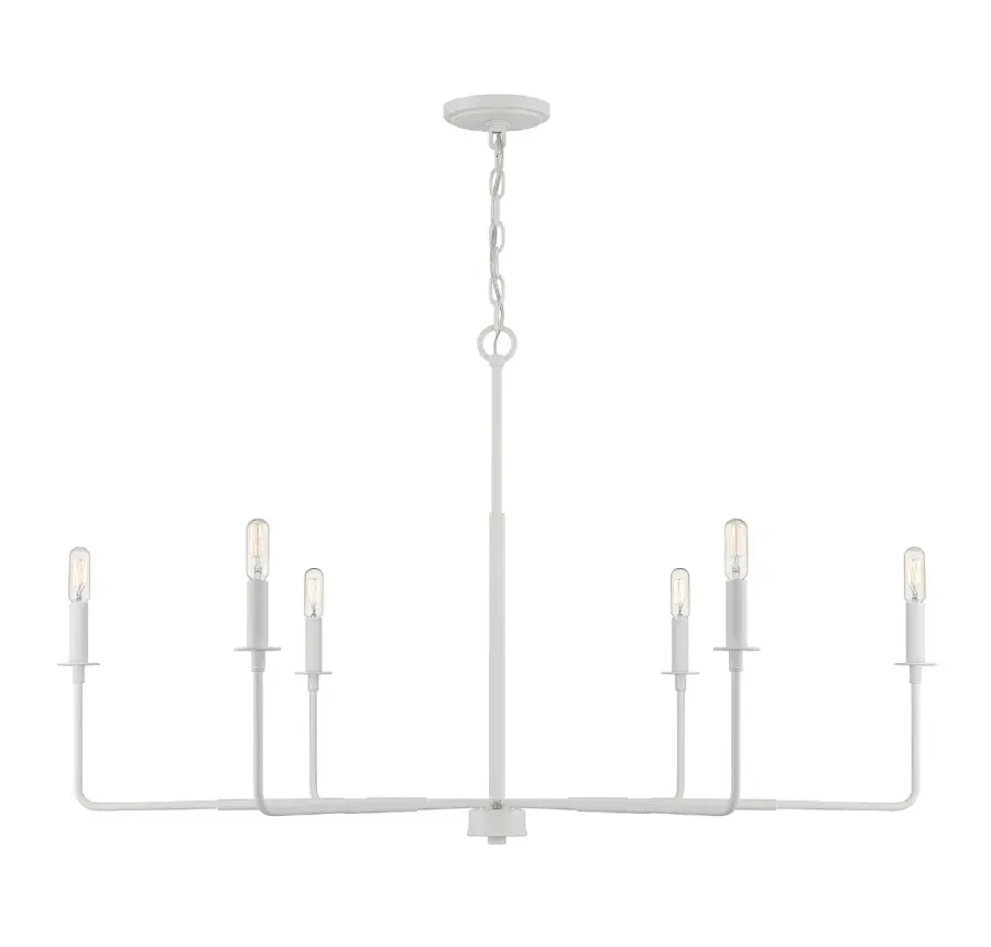 Salerno 6-Light Chandelier in White Bisque - Image 1