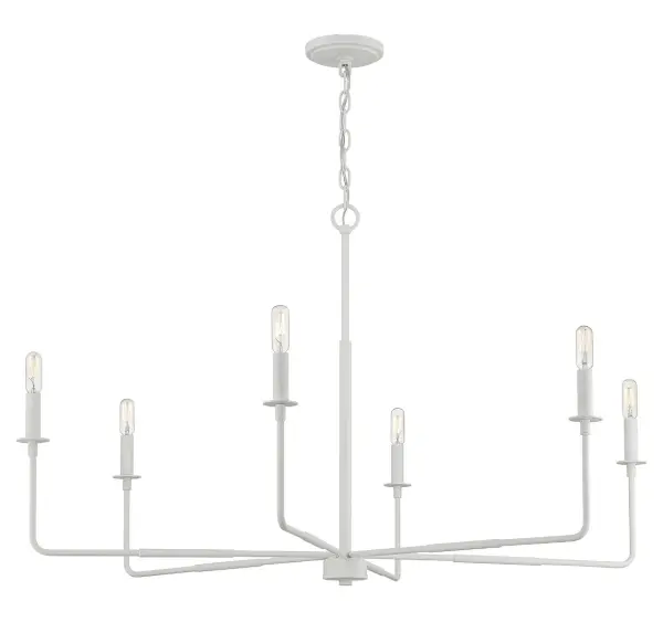 Salerno 6-Light Chandelier in White Bisque - Image 3