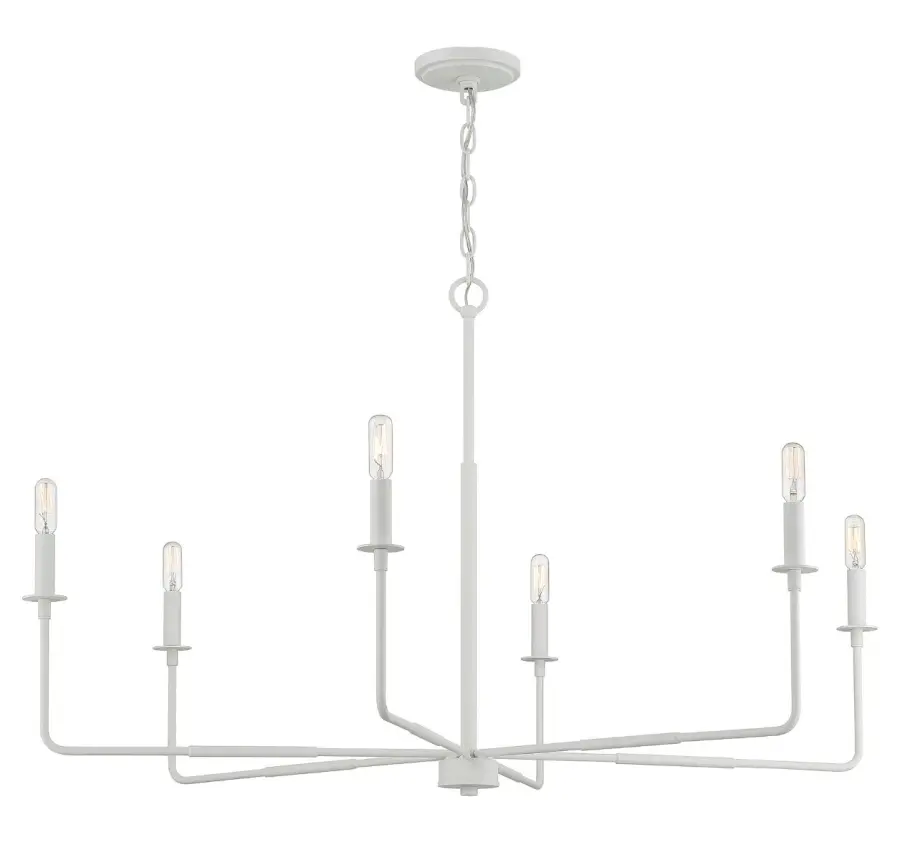 Salerno 6-Light Chandelier in White Bisque - Image 3